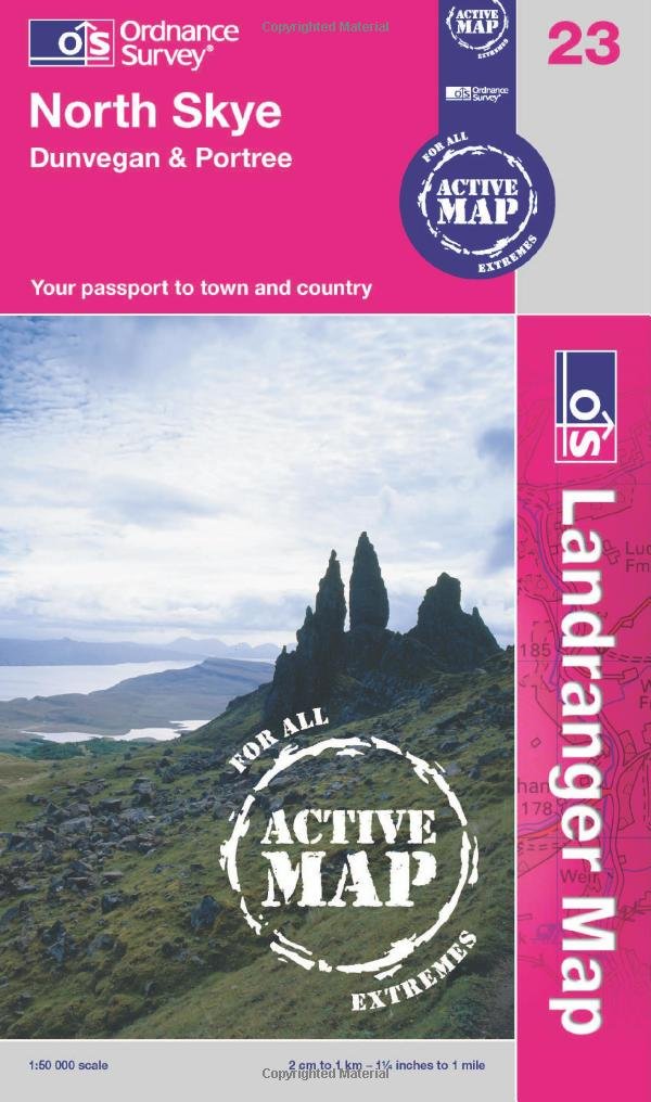 North Skye, Dunvegan and Portree (OS Landranger Active Map) Learning & Reference