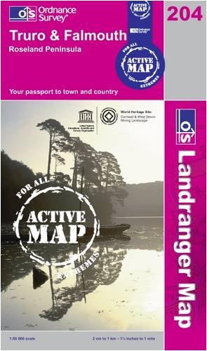 Truro and Falmouth, Roseland Peninsula (OS Landranger Active Map) Learning & Reference