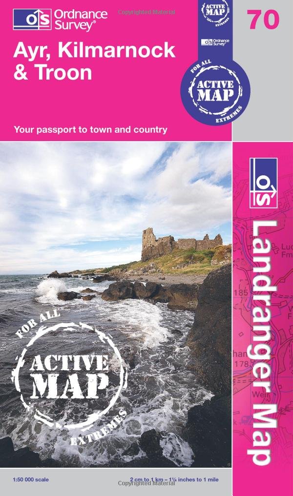 Ayr, Kilmarnock & Troon (OS Landranger Active Map, Band 70) Maps & Plans
