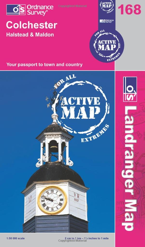Colchester, Halstead & Maldon (OS Landranger Active Map, Band 168) Maps & Plans