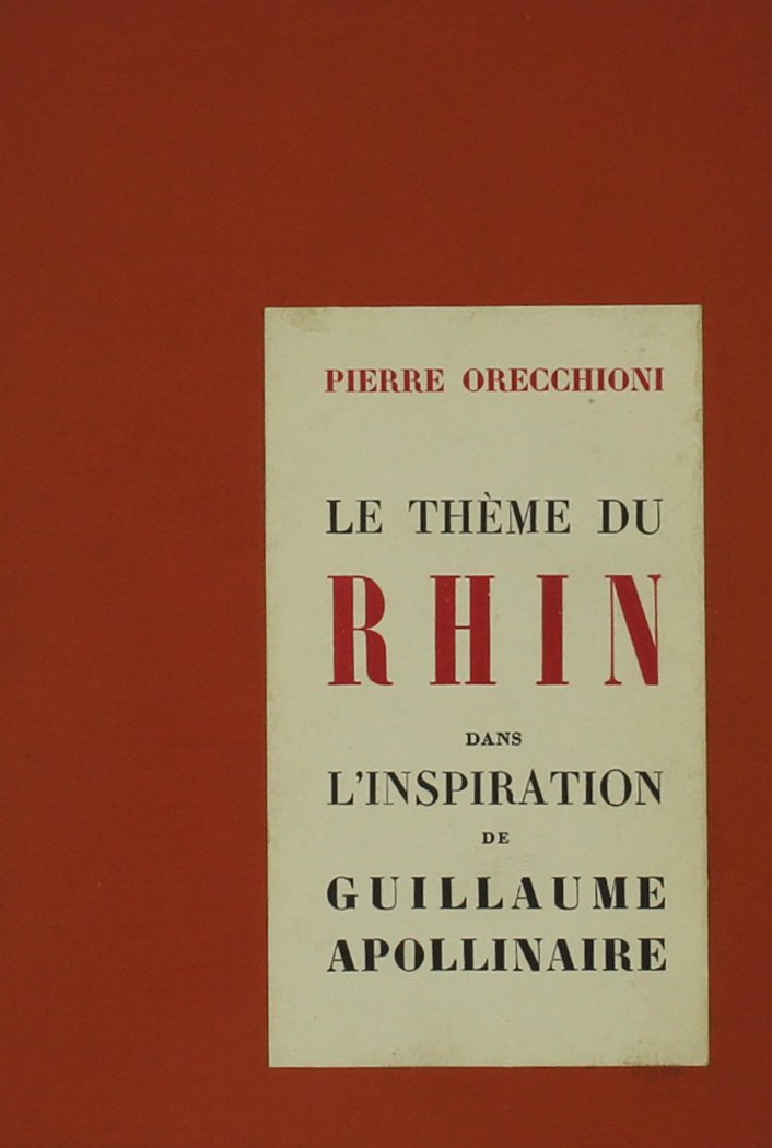 Le Theme Du Rhin Dans L'inspiration De Guillaume Apollinaire book