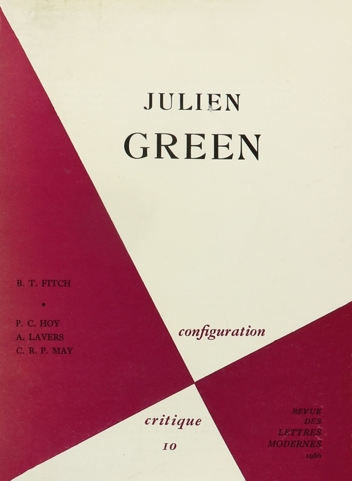 Julien Green: Configuration Critique book