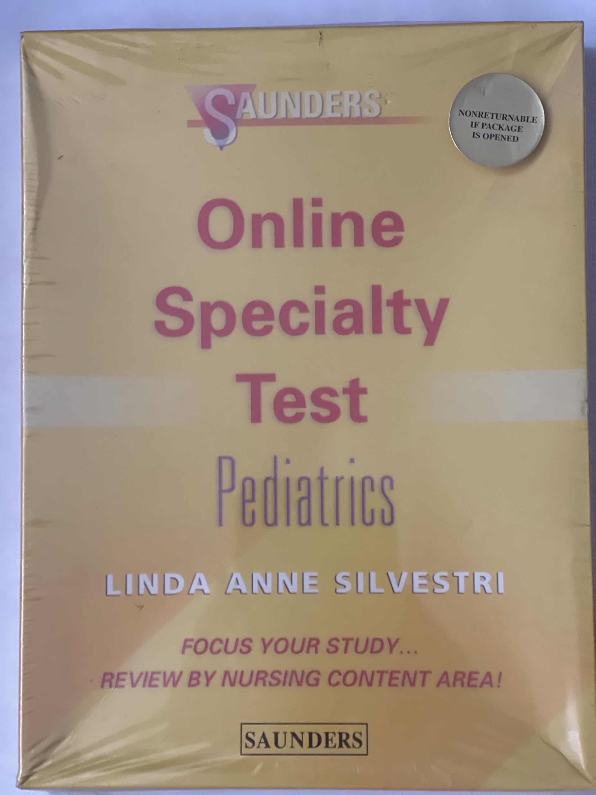 Saunders Online Specialty Test - Pediatrics - Bookstore Version Books