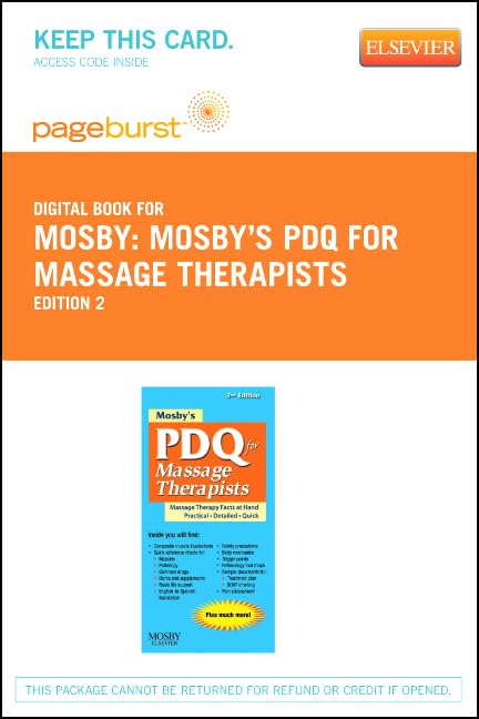 Mosby's Pdq for Massage Therapists: Pageburst Access Card Medicine