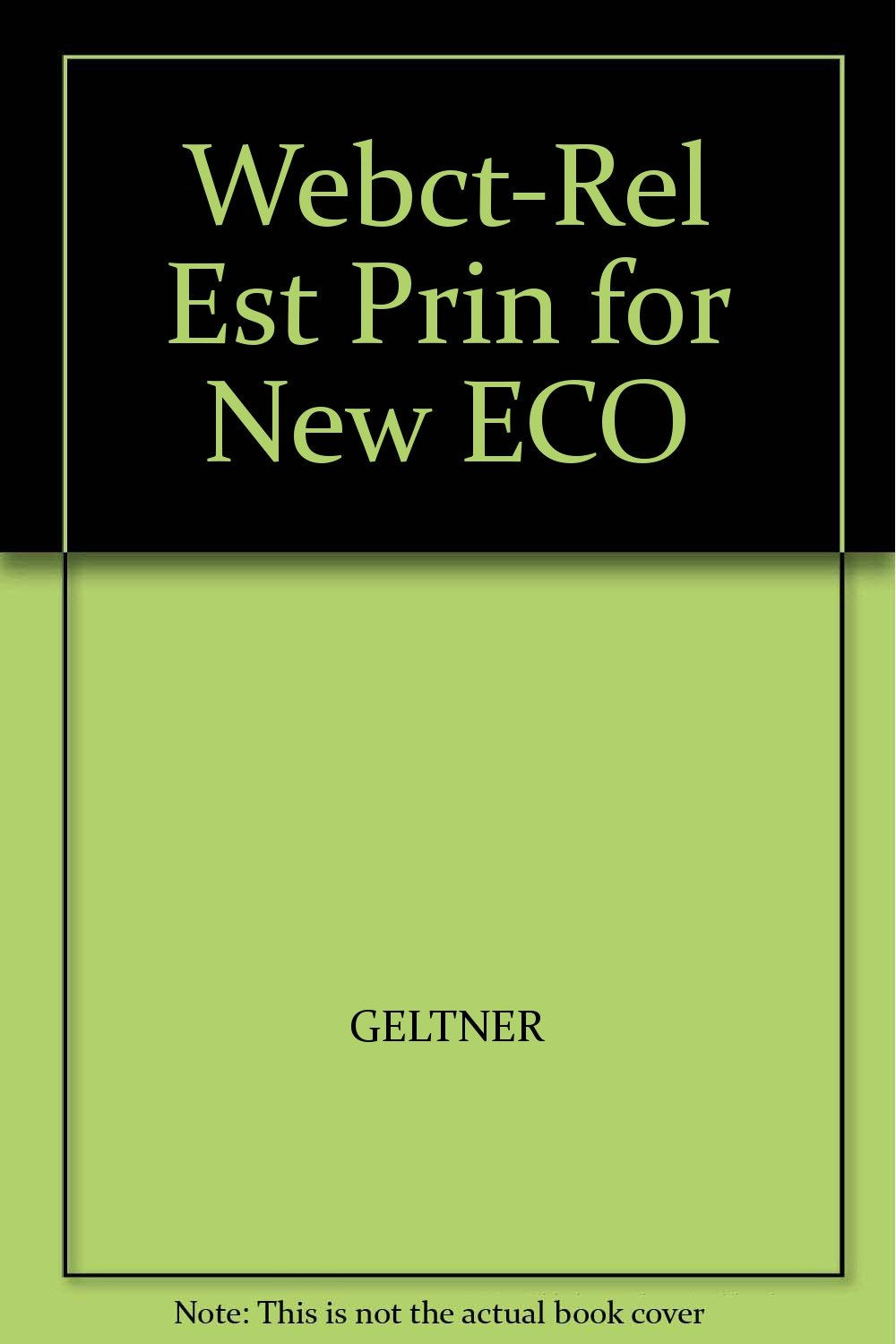 Product Image: Webct-Rel Est Prin for New ECO