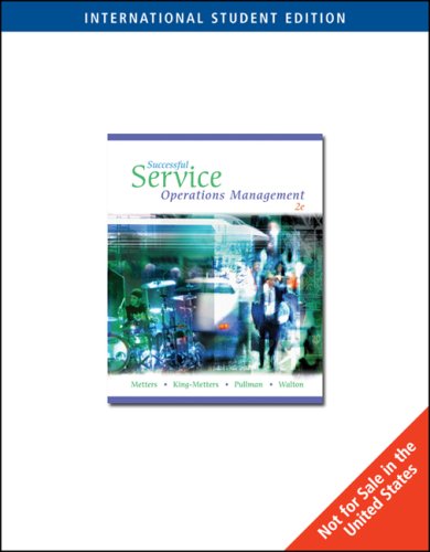 With Infotrac (Successful Service Operations Management) Business, Finance & Career