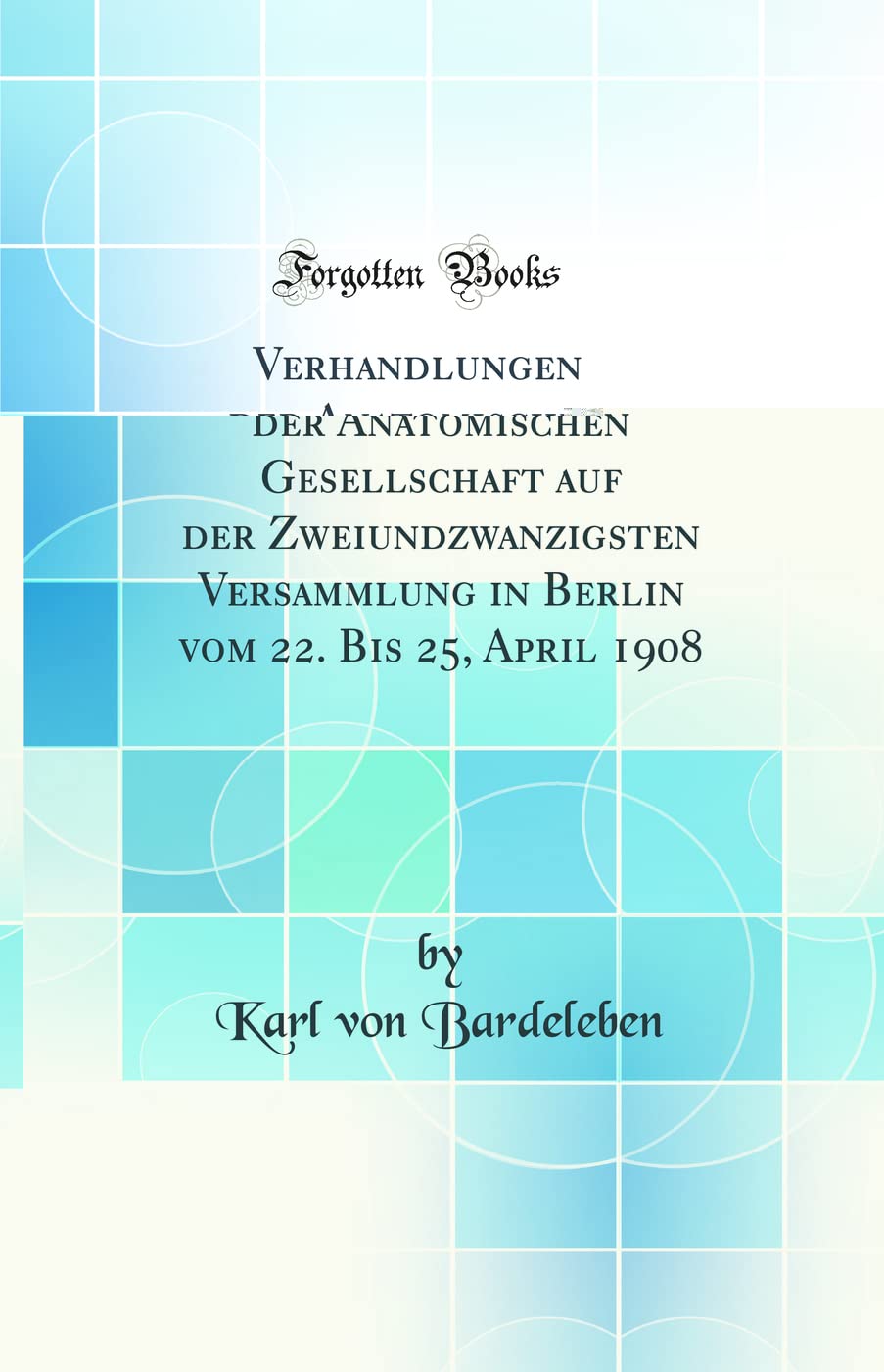 Verhandlungen der Anatomischen Gesellschaft auf der Zweiundzwanzigsten Versammlung in Berlin vom 22. Bis 25, April 1908 (Classic Reprint) Business & Technology