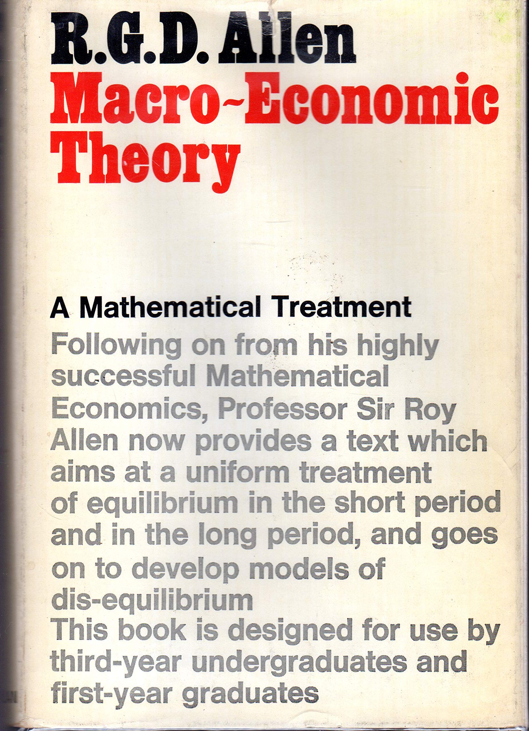Macroeconomic Theory: A Mathematical Treatment book