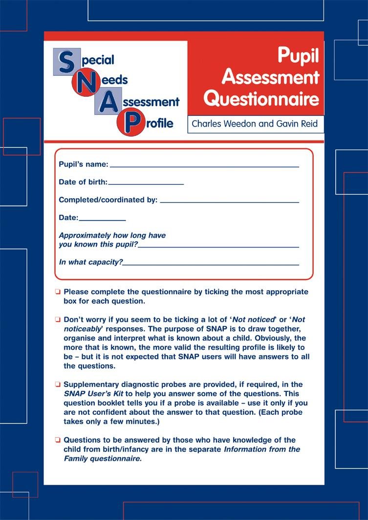 Pupil's Assessment Pack of 10 (Special Needs Assessment Profile: Computer-aided Diagnostic Assessment and Profiling 5-14) book