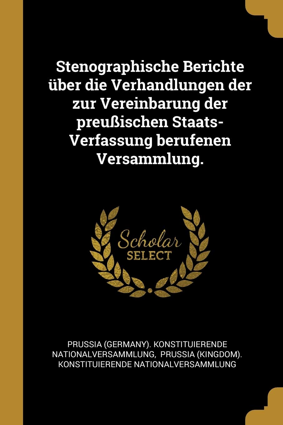 Stenographische Berichte über die Verhandlungen der zur Vereinbarung der preußischen Staats-Verfassung berufenen Versammlung. Politics & History