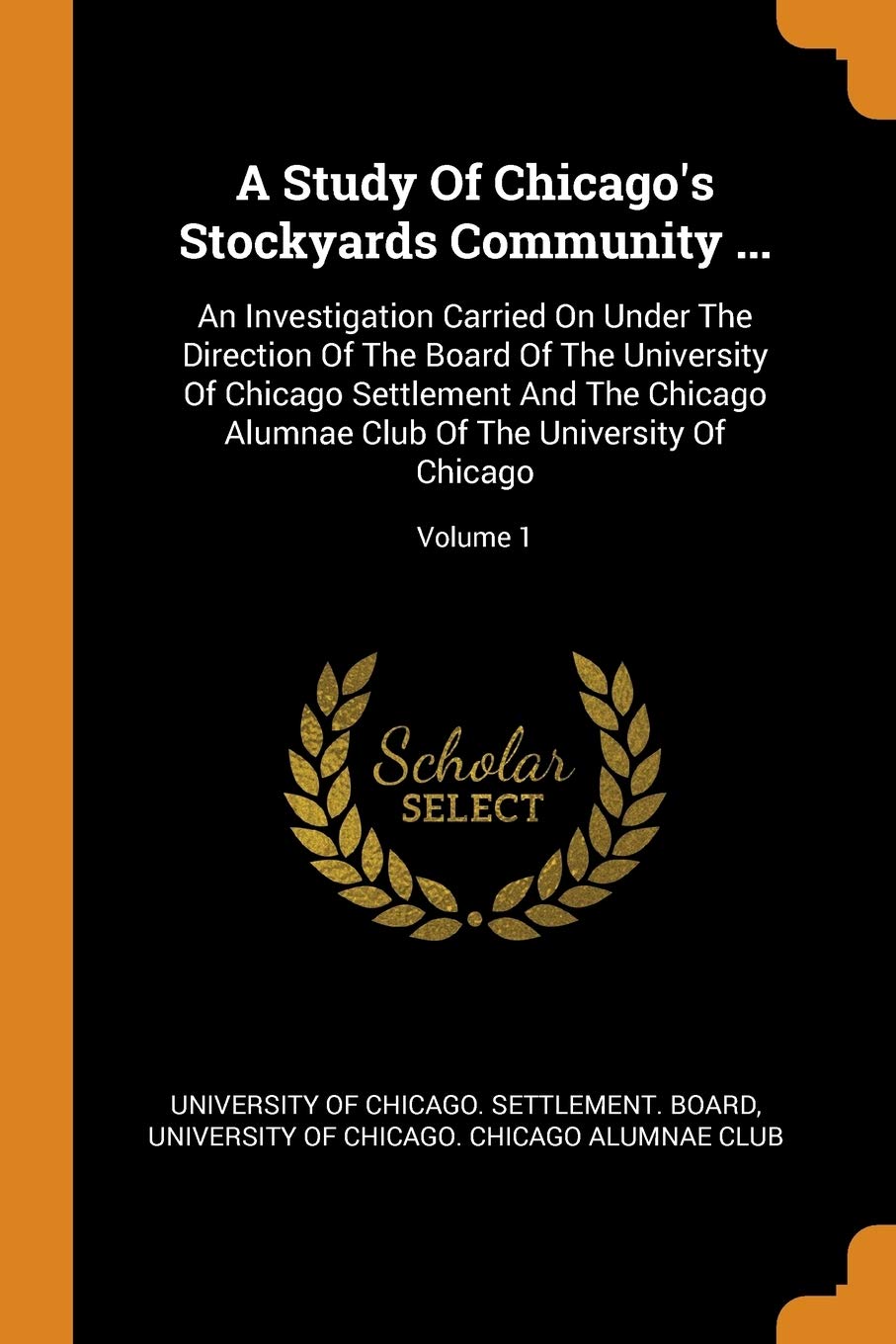 A Study Of Chicago's Stockyards Community ...: An Investigation Carried On Under The Direction Of The Board Of The University Of Chicago Settlement ... Club Of The University Of Chicago; Volume 1 Politics & History