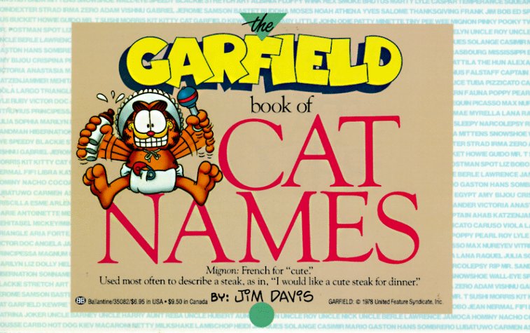The Garfield Book of Cat Names Cartoons