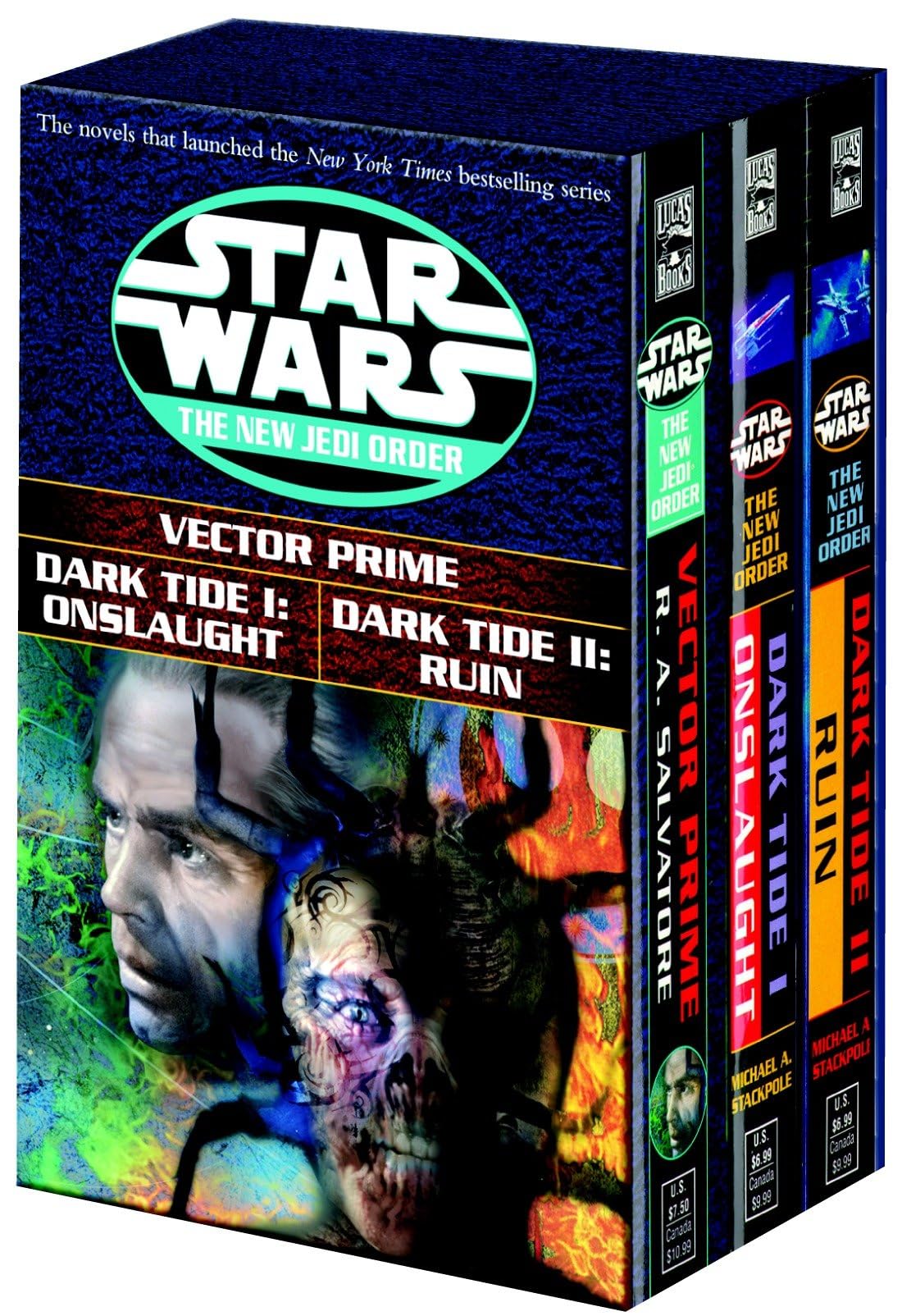 Star Wars NJO 3c box set MM: Vector Prime/Dark Tide I: Onslaught/Dark Tide Ii: Ruin Action & Adventure