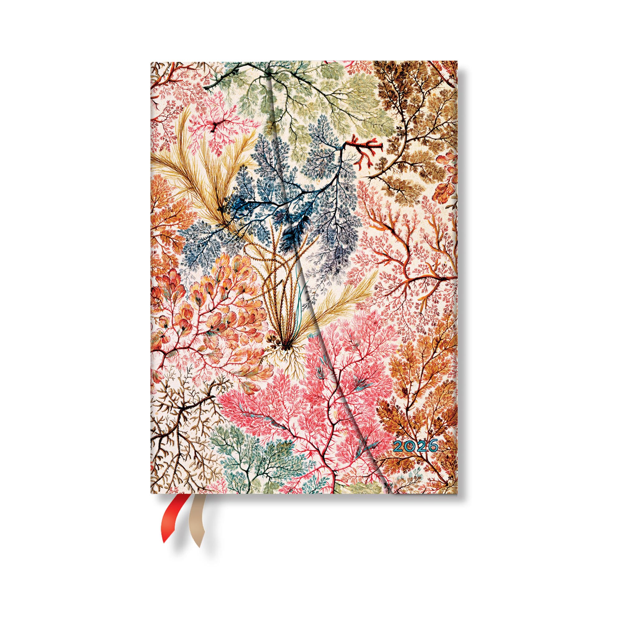 Paperblanks | 2026 Anemone | William Kilburn | 12-Month Planner | Midi | Horizontal | Wrap | 160 Pg | 100 GSM Mathematics