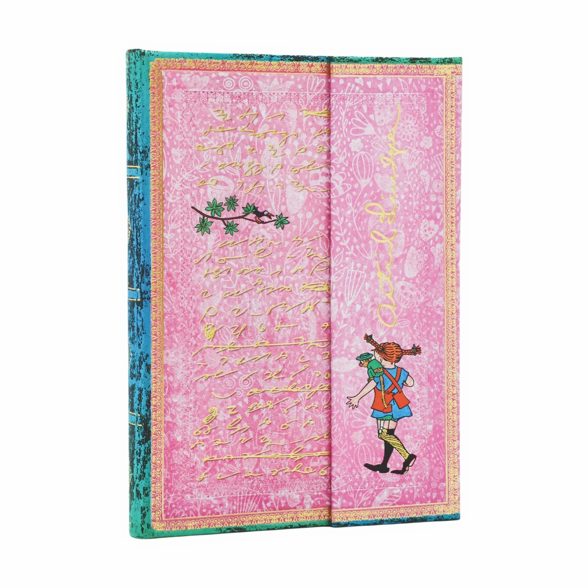 Paperblanks - Astrid Lindgren, Pippi Longstocking - Embellished Manuscripts Collection - Journal - Midi - Unlined - Wrap - 144 Pg - 120 Gsm Partnership & Love