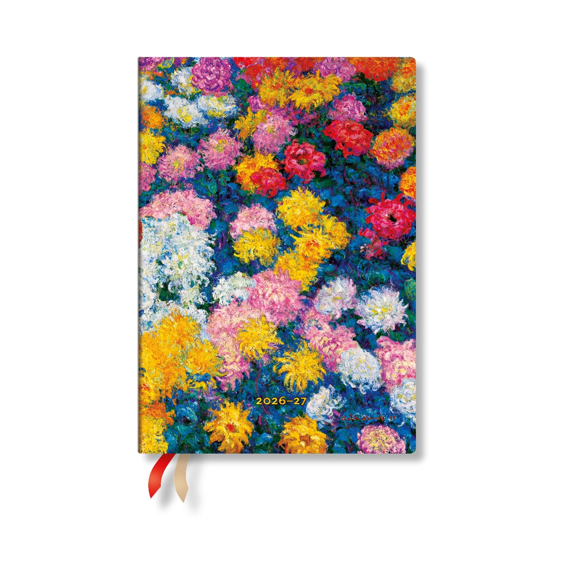 2027 Monet's Chrysanthemums Midi Horizontal Hardcover 18-Month Weekly Planner, 208pg, 80GSM by Paperblanks Mathematics