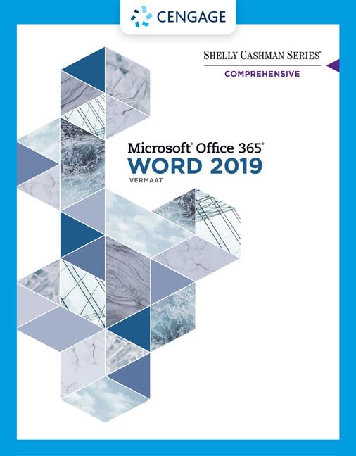 Shelly Cashman Series Microsoft Office 365 & Word 2019 Comprehensive (Mindtap Course List) Computer Science