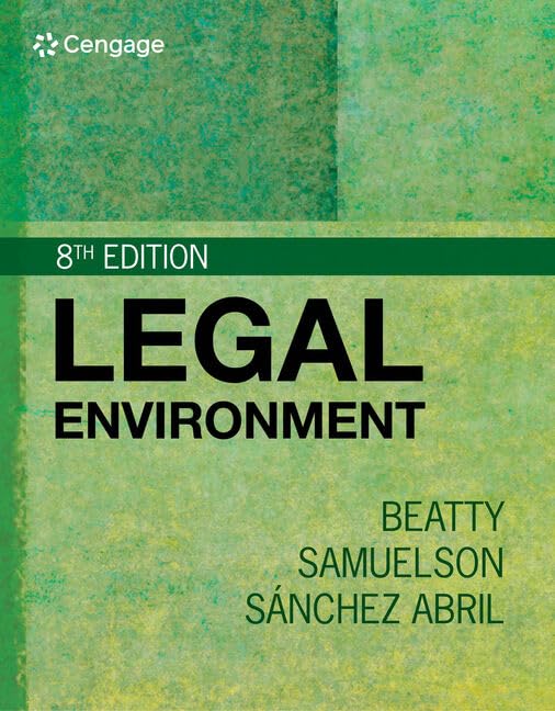 Legal Environment (Mindtap Course List) Law