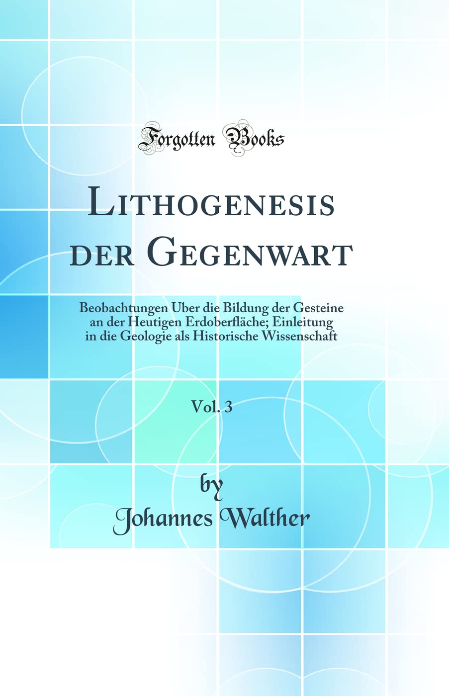 Lithogenesis der Gegenwart, Vol. 3: Beobachtungen Über die Bildung der Gesteine an der Heutigen Erdoberfläche; Einleitung in die Geologie als Historische Wissenschaft (Classic Reprint) Business & Technology
