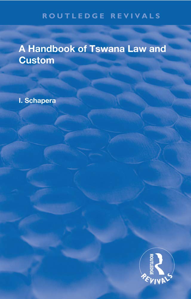 A Handbook of Tswana Law and Custom Social Sciences
