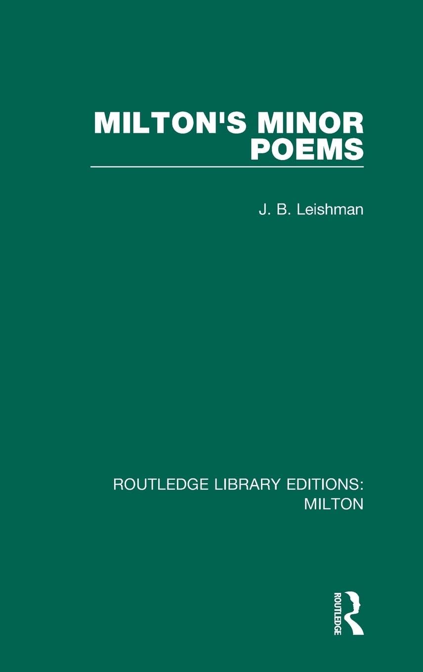 Product Image: Milton's Minor Poems