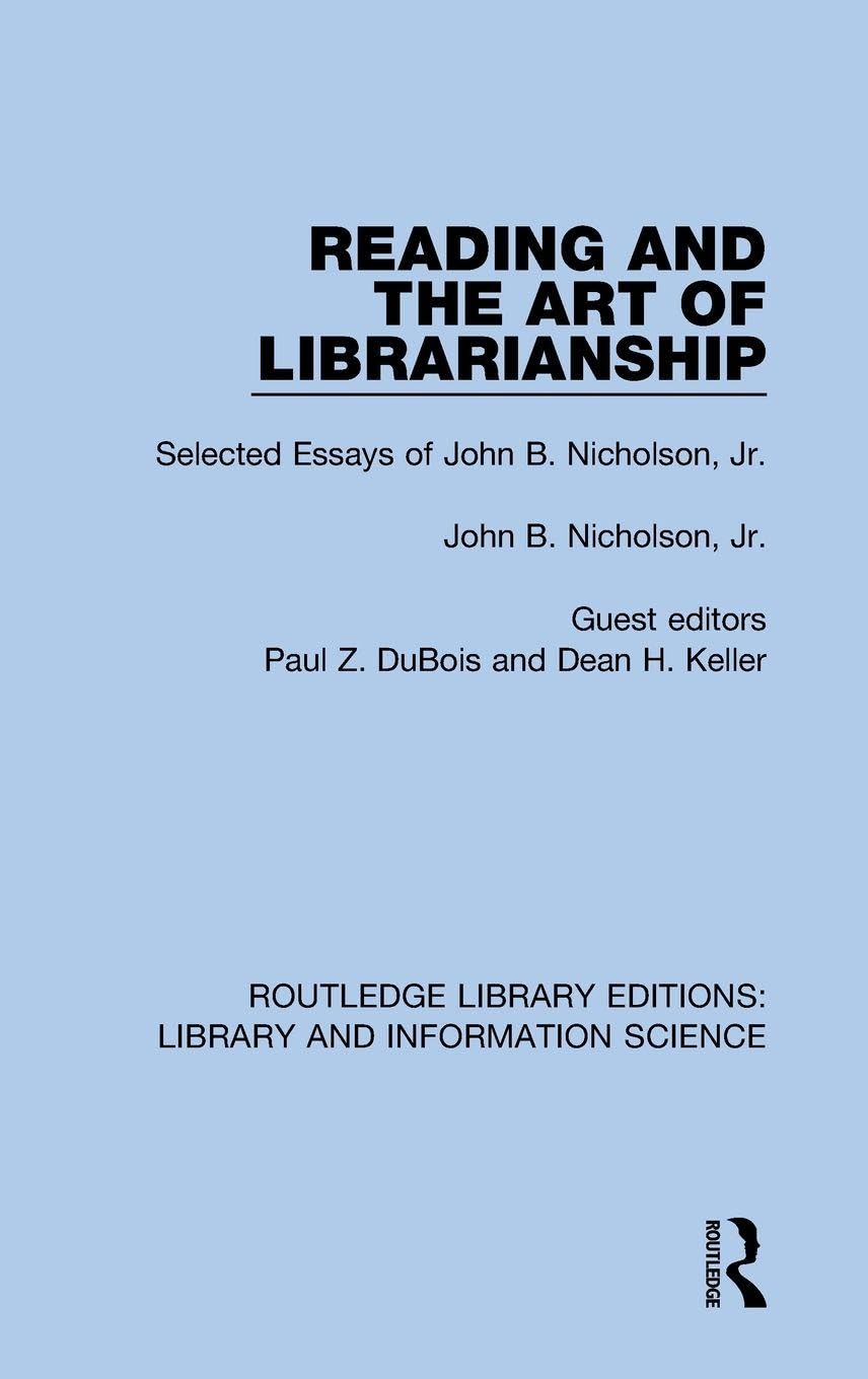 Reading and the Art of Librarianship Social Sciences