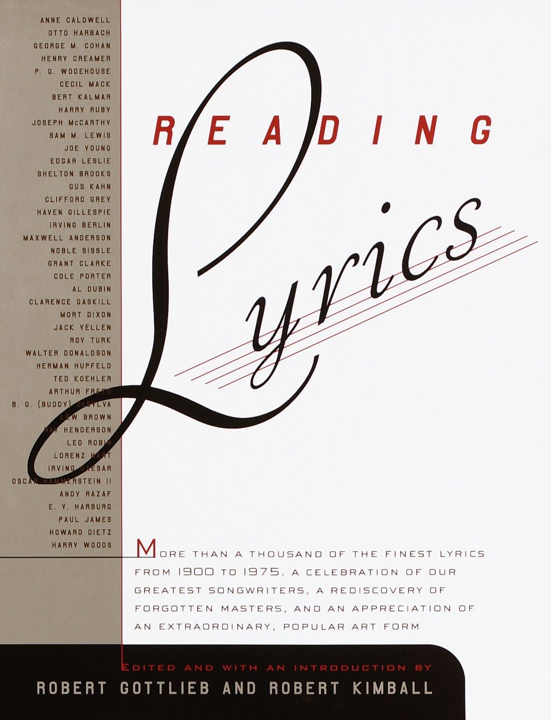 Reading Lyrics: More Than 1,000 of the Twentieth Century's Finest Song Lyrics Pop culture