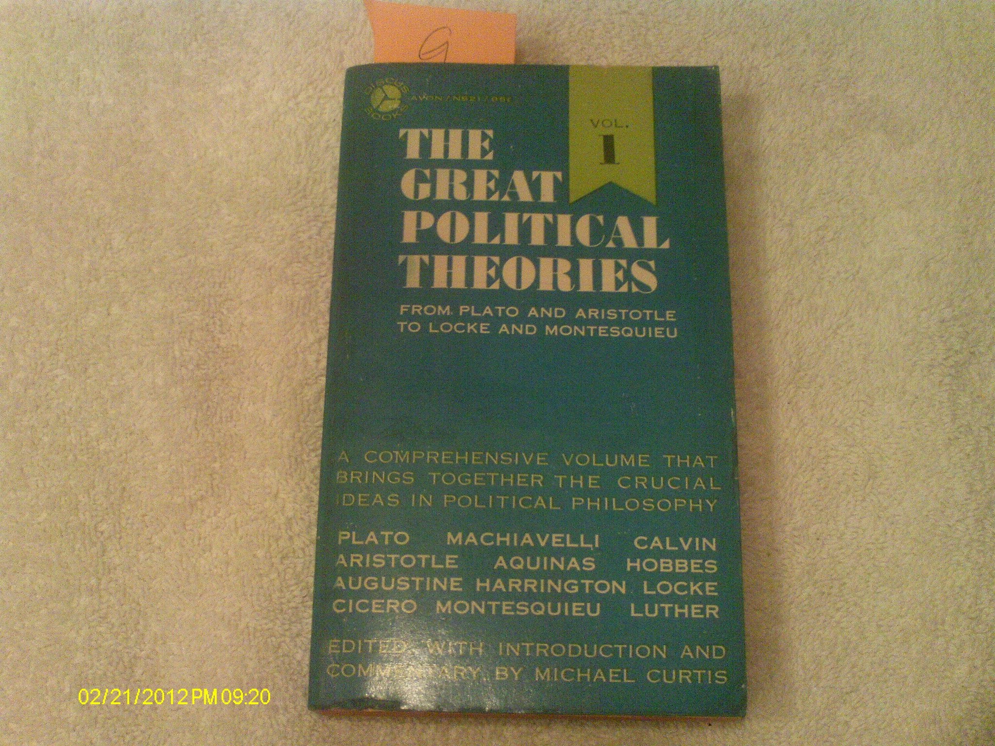 The Great Political Theories V.1 Philosophy