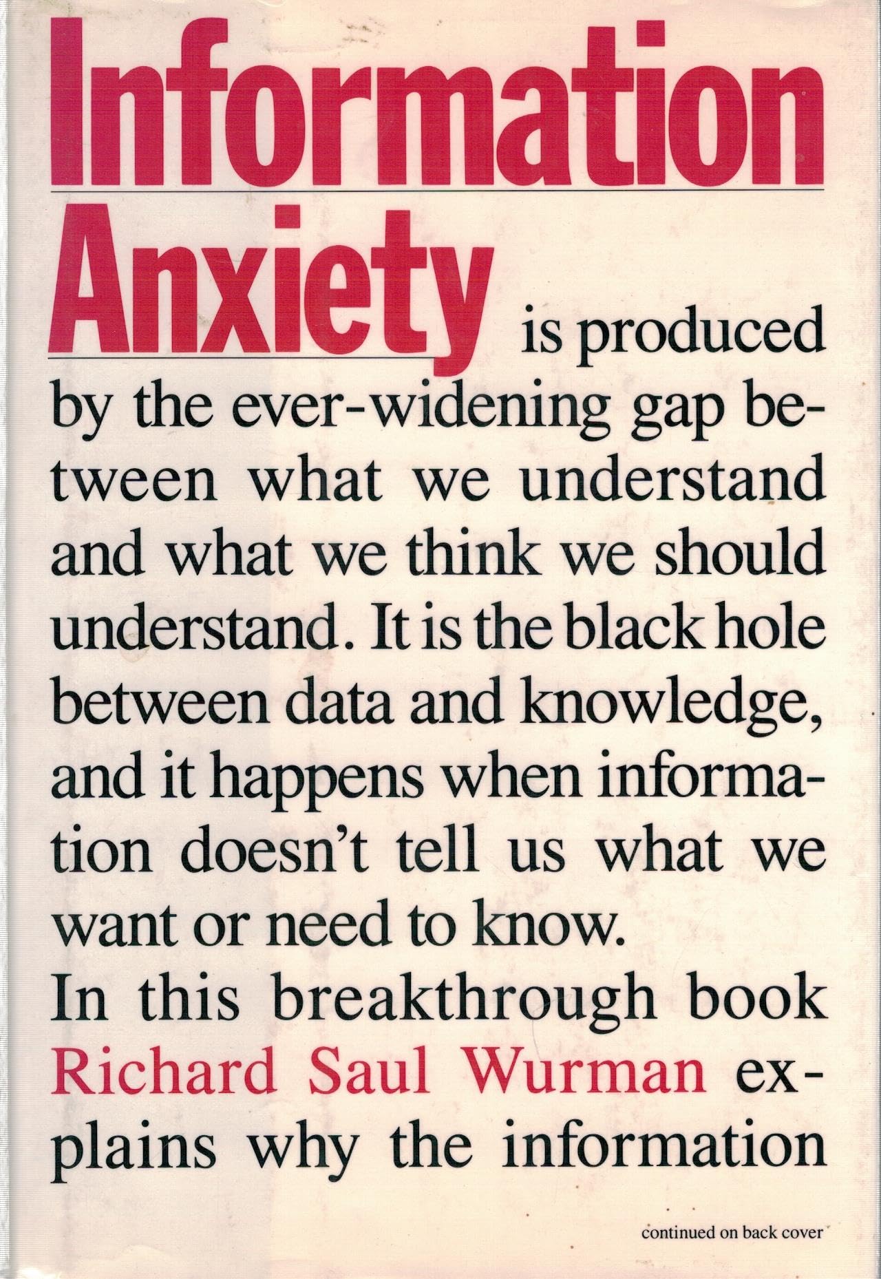 Information Anxiety Social Sciences Books