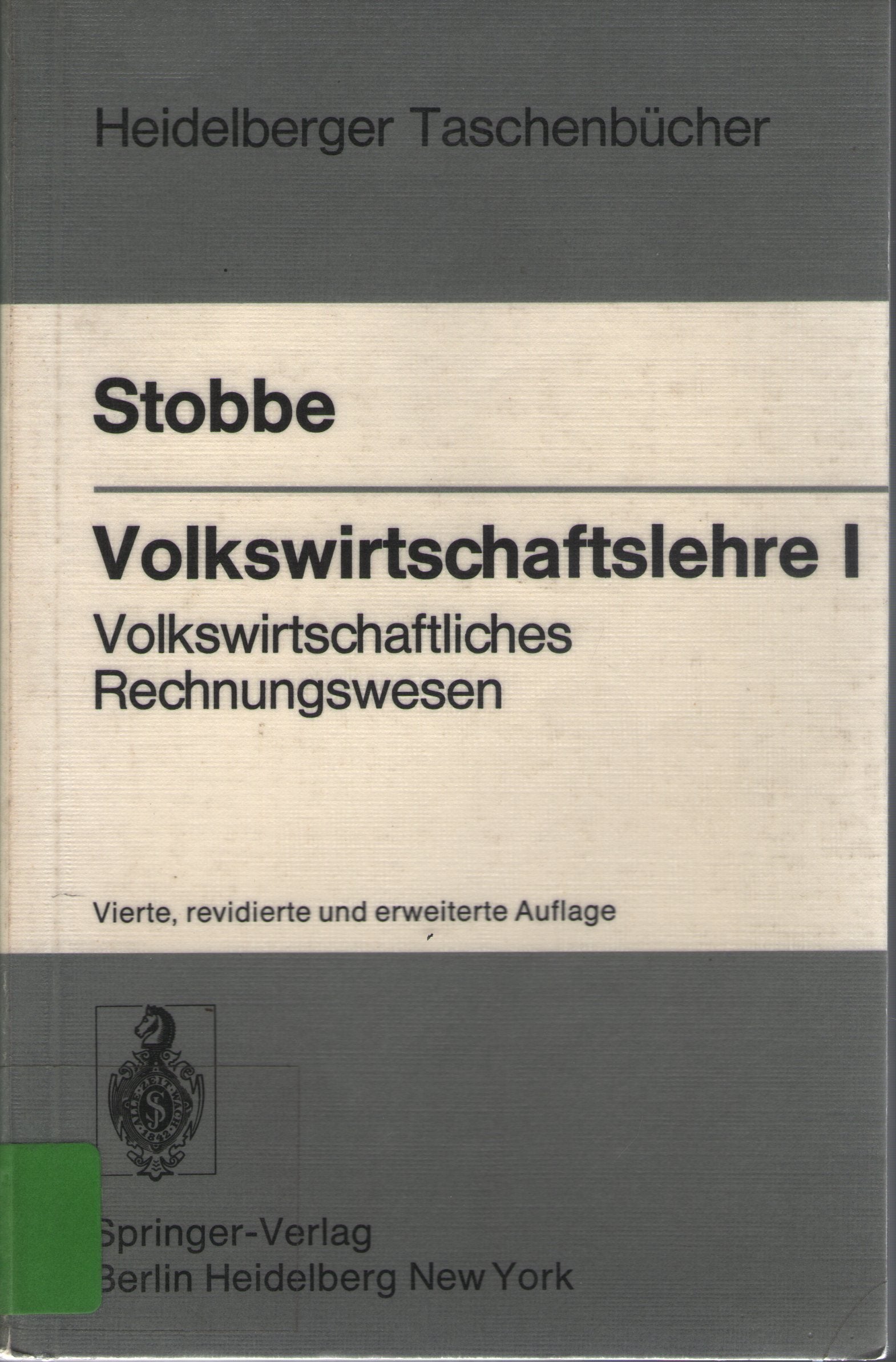 Volkswirtschaftslehre I - Volkswirtschaftliches Rechnungswesen - Alfred Stobbe book