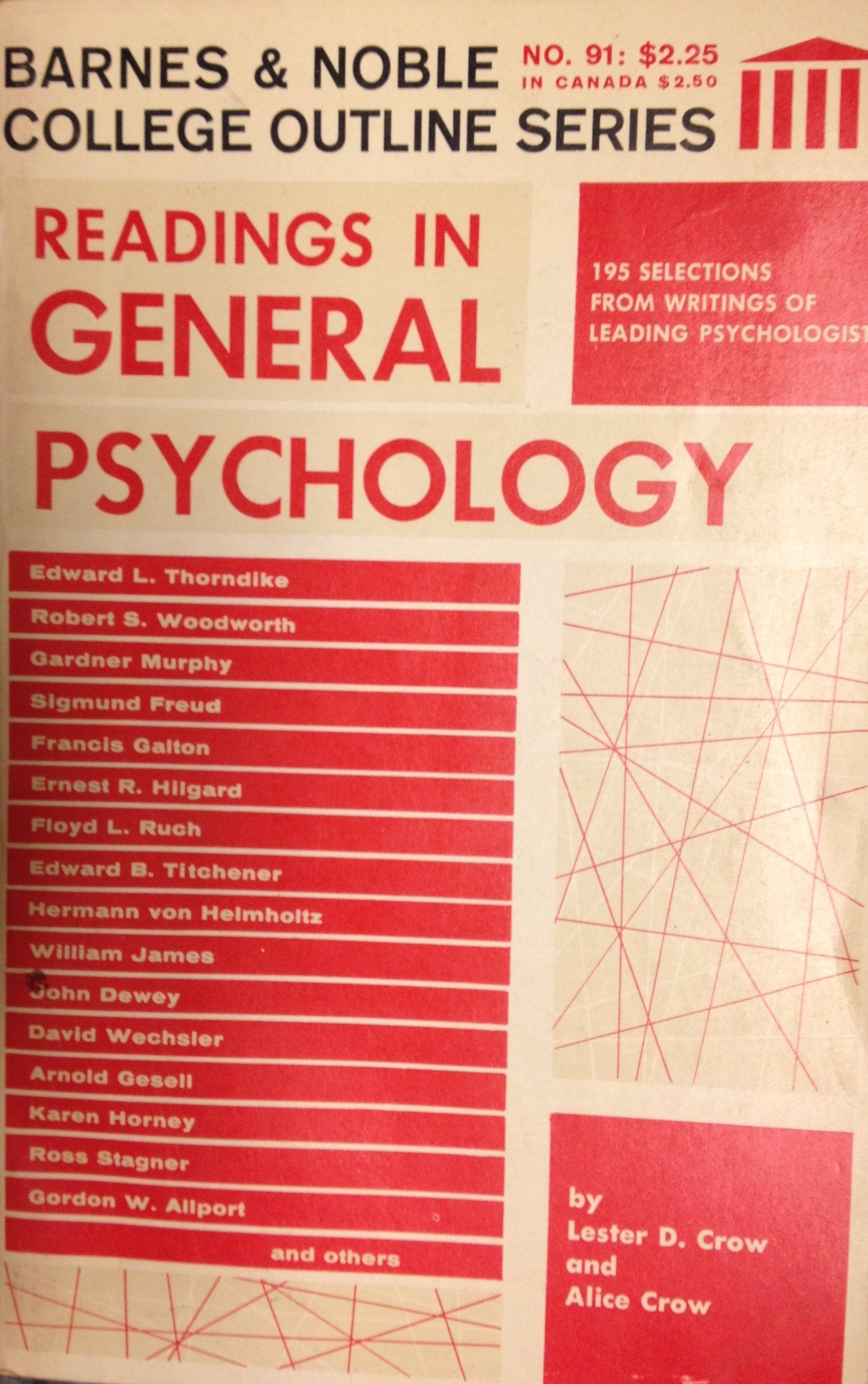 Readings in General Psychology (College Outline) Books