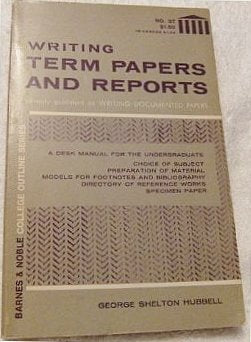 Writing Term Papers and Reports (College Outline) Books