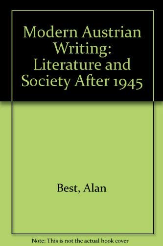 Modern Austrian Writing: Literature and Society After 1945 Contemporary literature