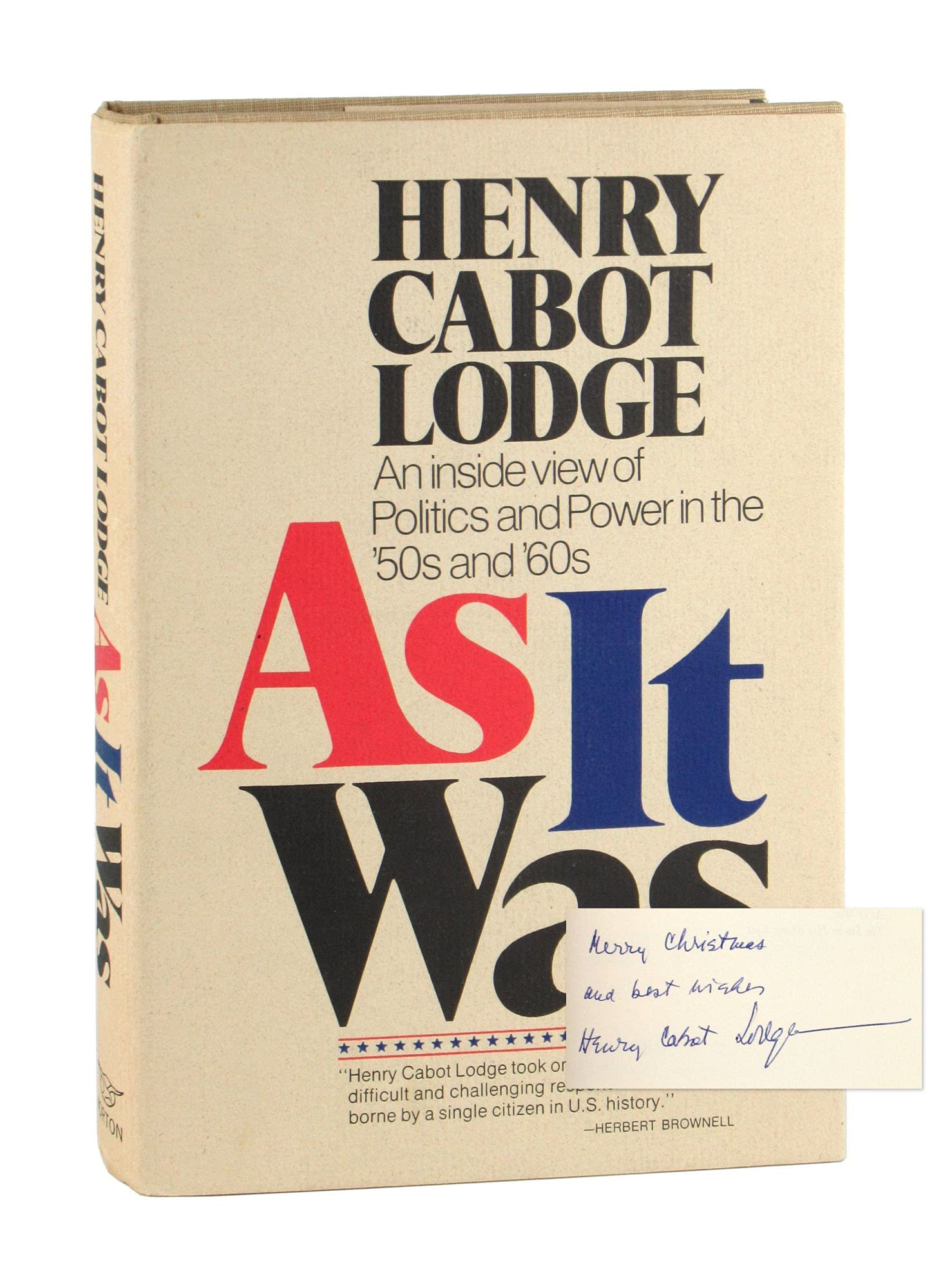 As It Was: An Inside View of Politics and Power in the '50s and '60s Politics & History