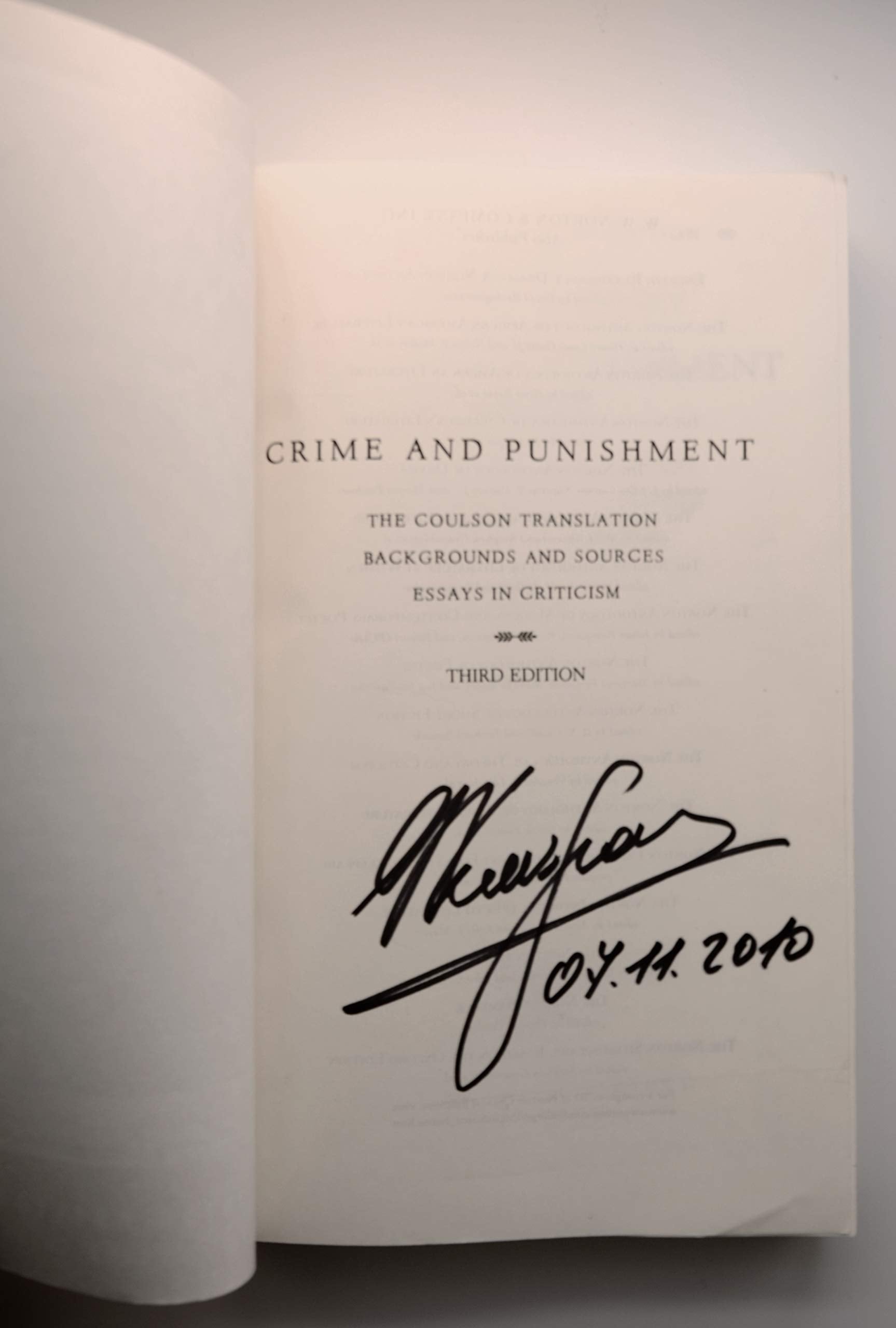 Crime and Punishment: The Coulson Translation, Backgrounds and Sources, Essays in Criticism (Norton Critical Editions, Band 0) Classics