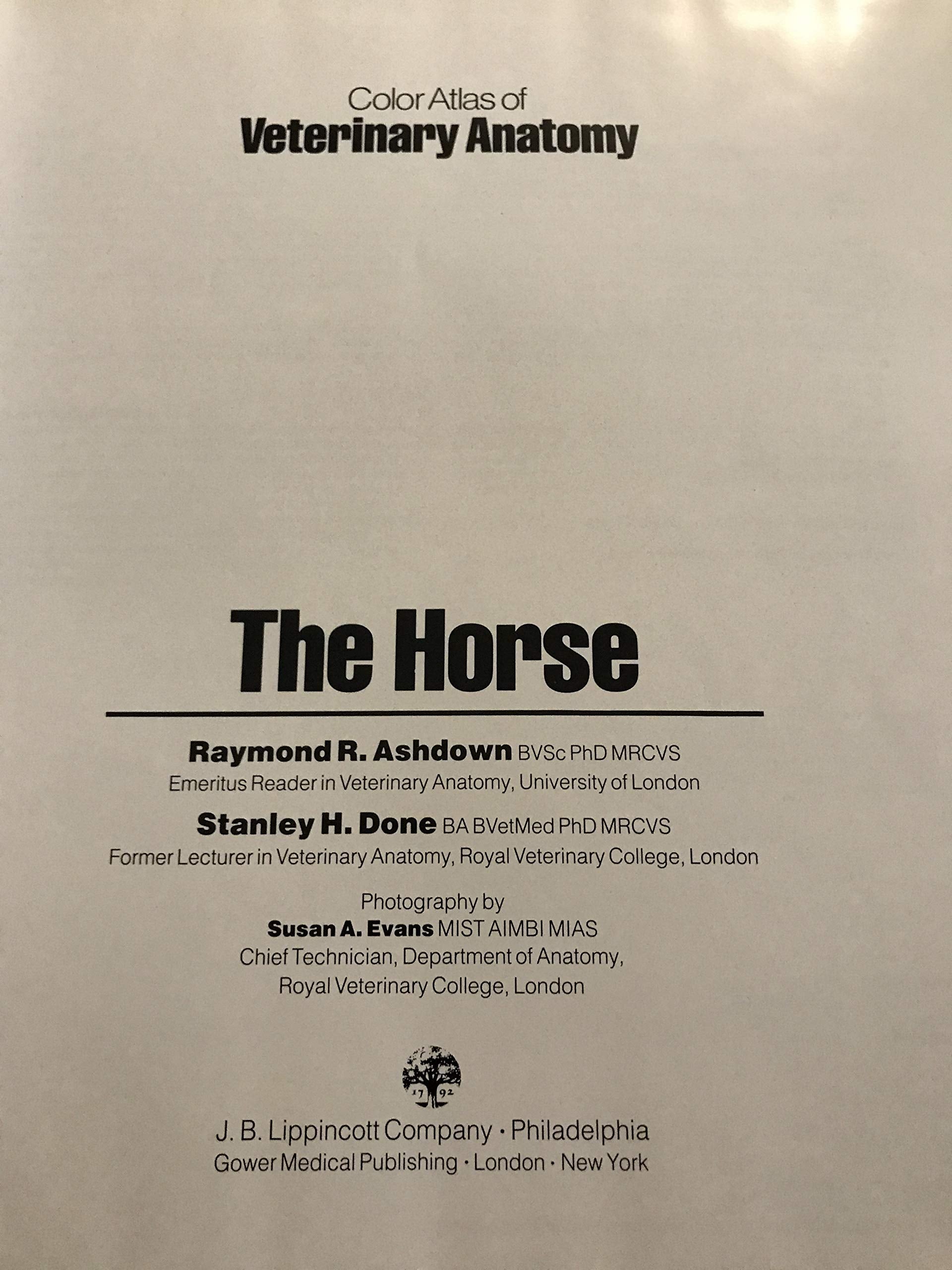 The Horse (Color Atlas of Veterinary Anatomy, Vol 2) Medicine