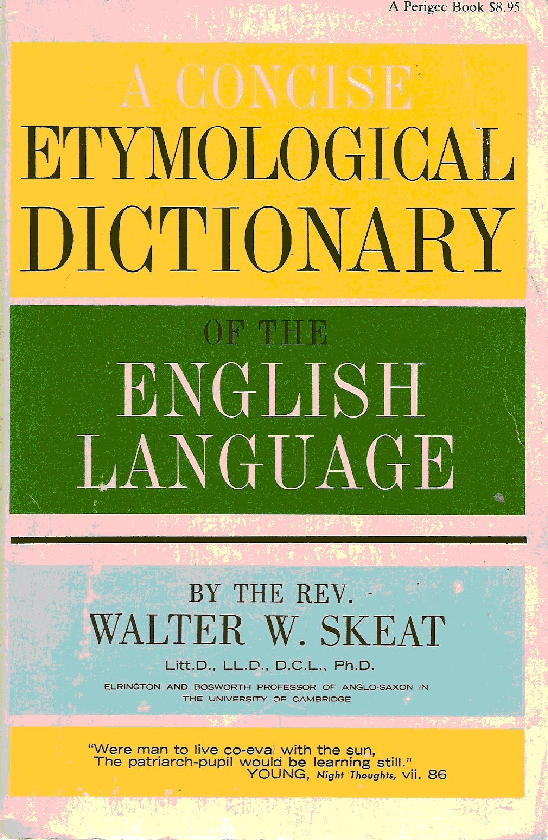 A Concise Etymological Dictionary of the English Language Philosophy