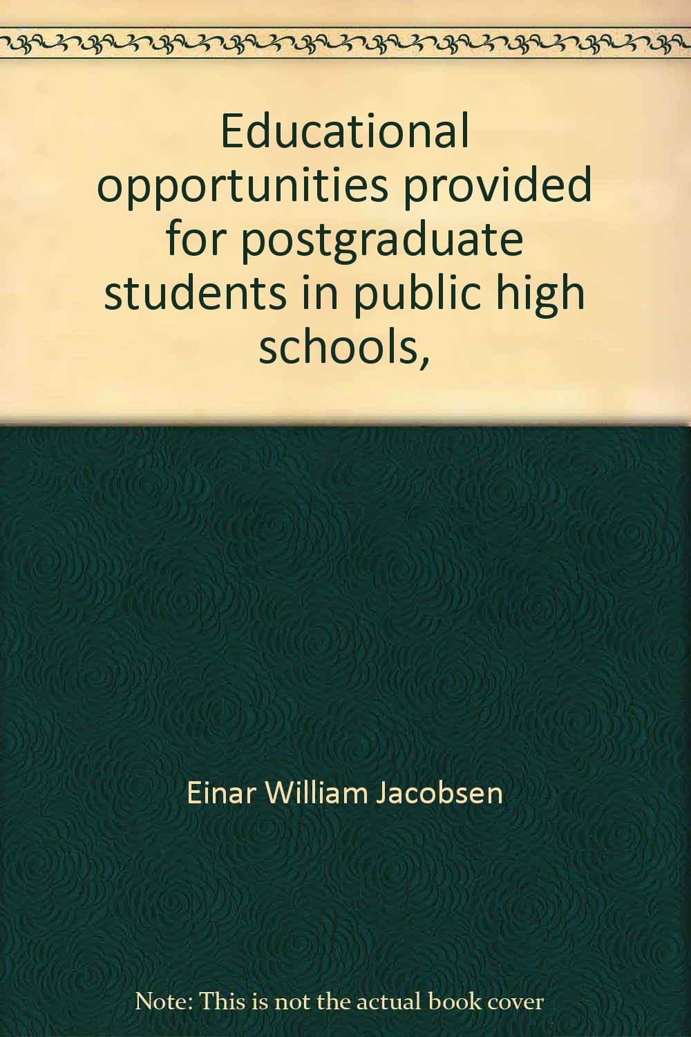 Educational opportunities provided for postgraduate students in public high schools, Books