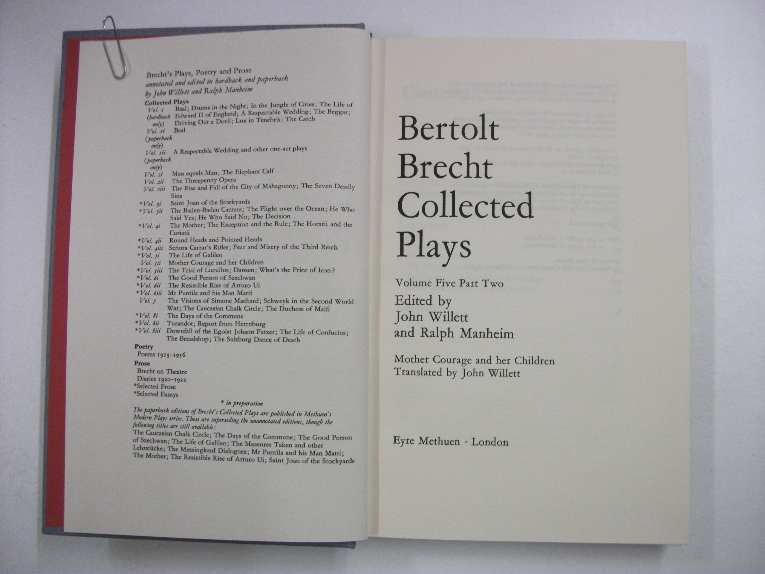 Brecht Collected Plays: Mother Courage and Her Children : Part 2 Drama
