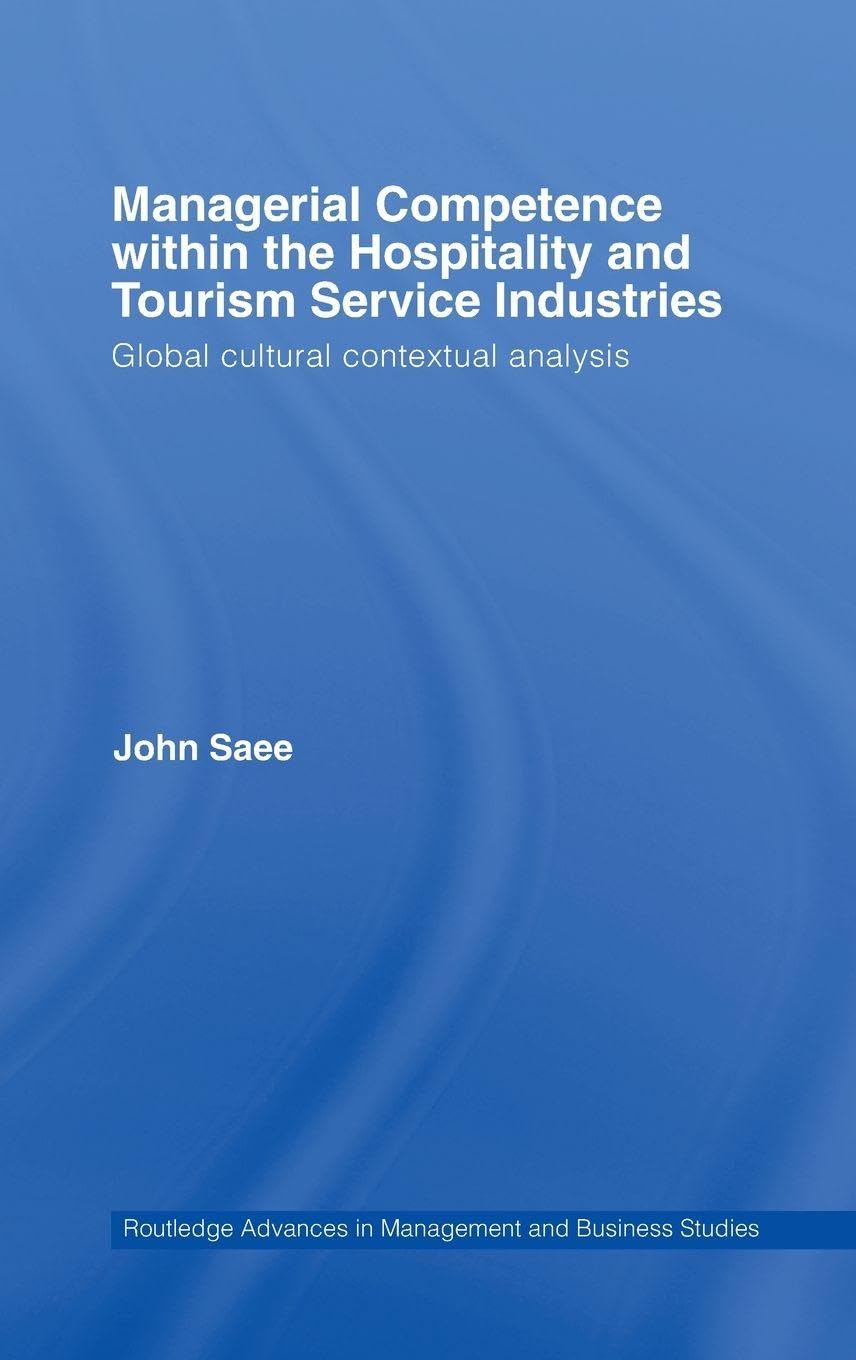 Managerial Competence within the Tourism and Hospitality Service Industries Business, Finance & Career