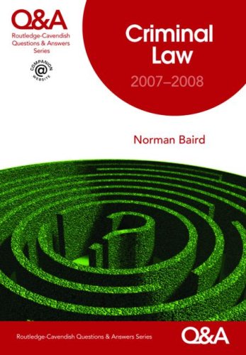 Q&A Criminal Law 2007-2008 (Questions and Answers) Law
