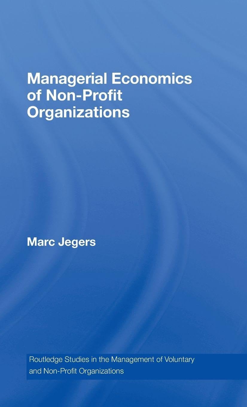 Managerial Economics of Non-Profit Organizations Business, Finance & Career