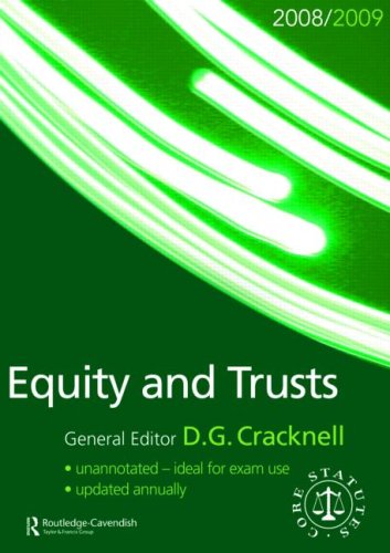 Equity and Trusts 2008-2009 (Routledge-cavendish Core Statutes Series) Law
