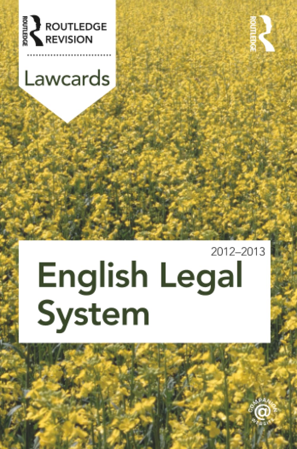 English Legal System Lawcards 2012-2013 Law