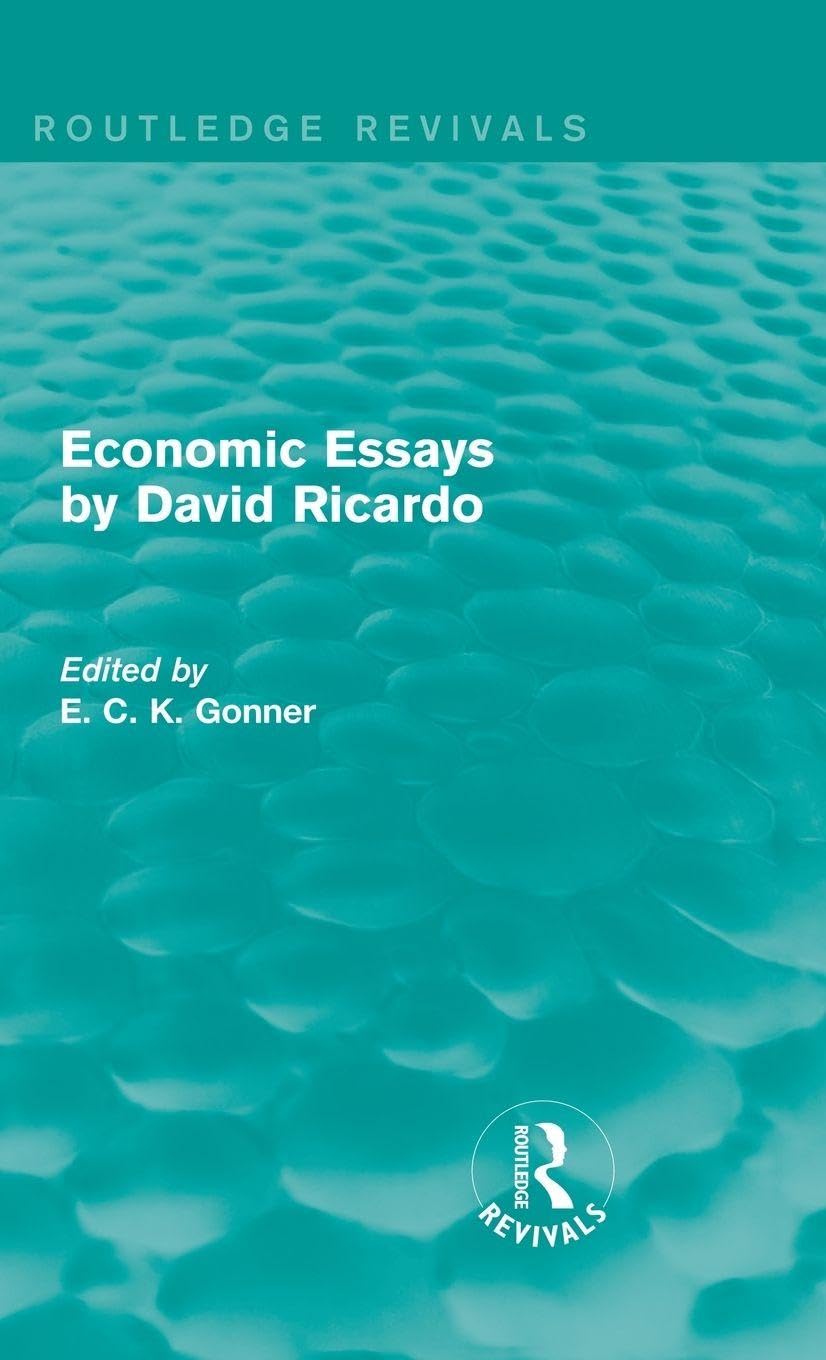 Product Image: Economic Essays by David Ricardo (Routledge Revivals)