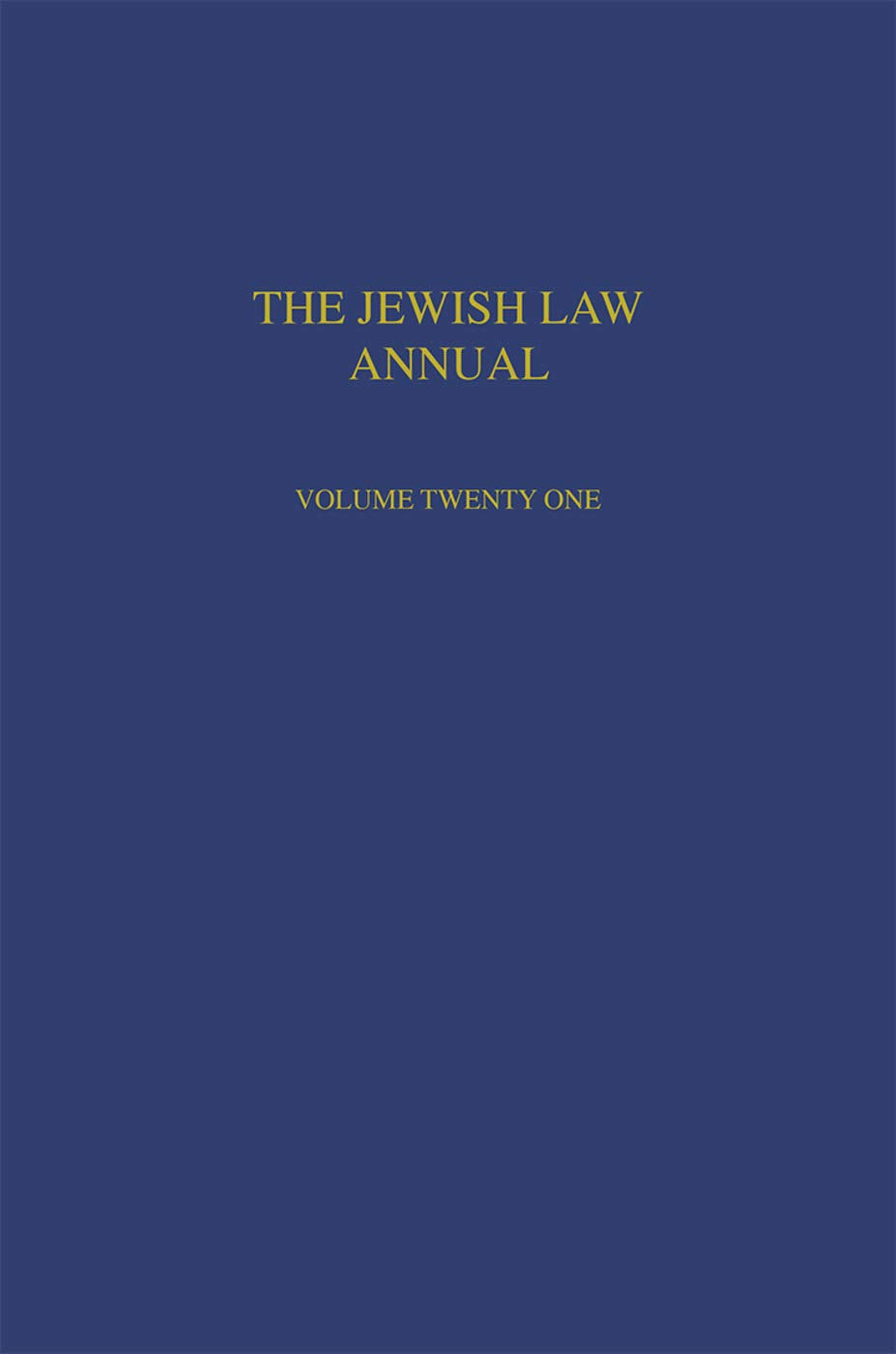 The Jewish Law Annual (21) Law
