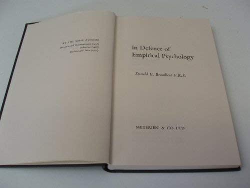 In Defence of Empirical Psychology Psychology