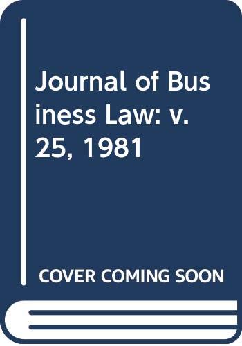 Journal of Business Law: v. 25, 1981 Books