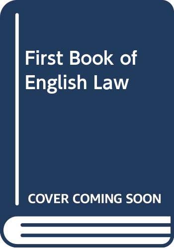 First Book of English Law book