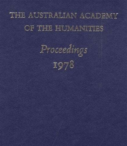 Australian Academy of the Humanities Proceedings 1978 Learning & Reference